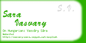sara vasvary business card